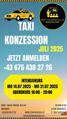 Taxikonzession Juli 2025